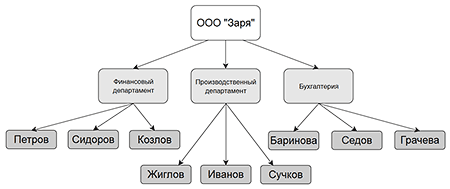 Пример структуры организации